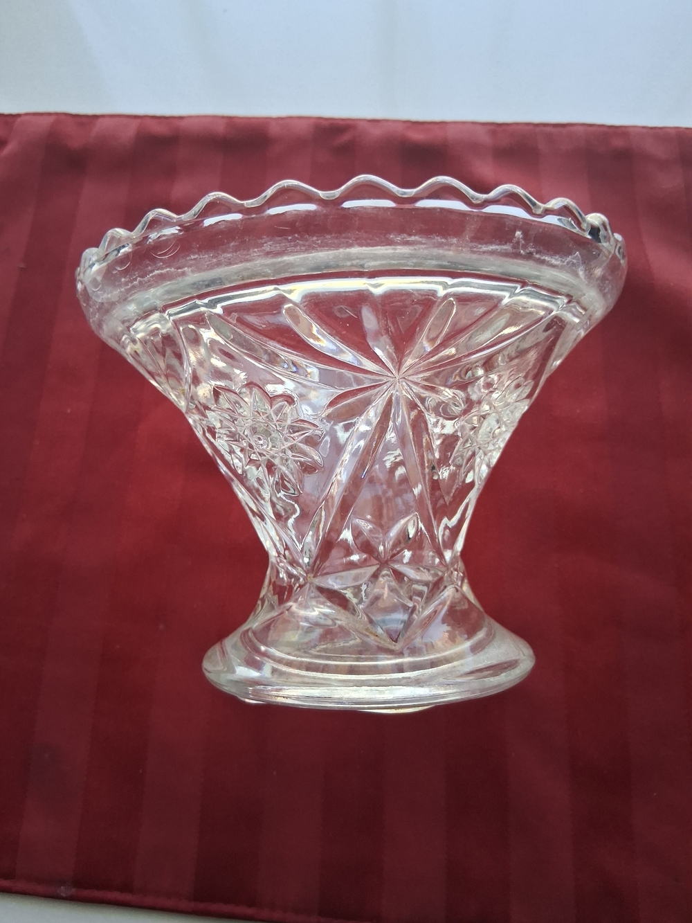Clear Pressed Glass Compote Bowl - Decorative Home Art